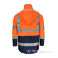 Class-3 Hivis Coverall Αναπνέει το αδιάβροχο με επικάλυψη PU Ασφάλεια